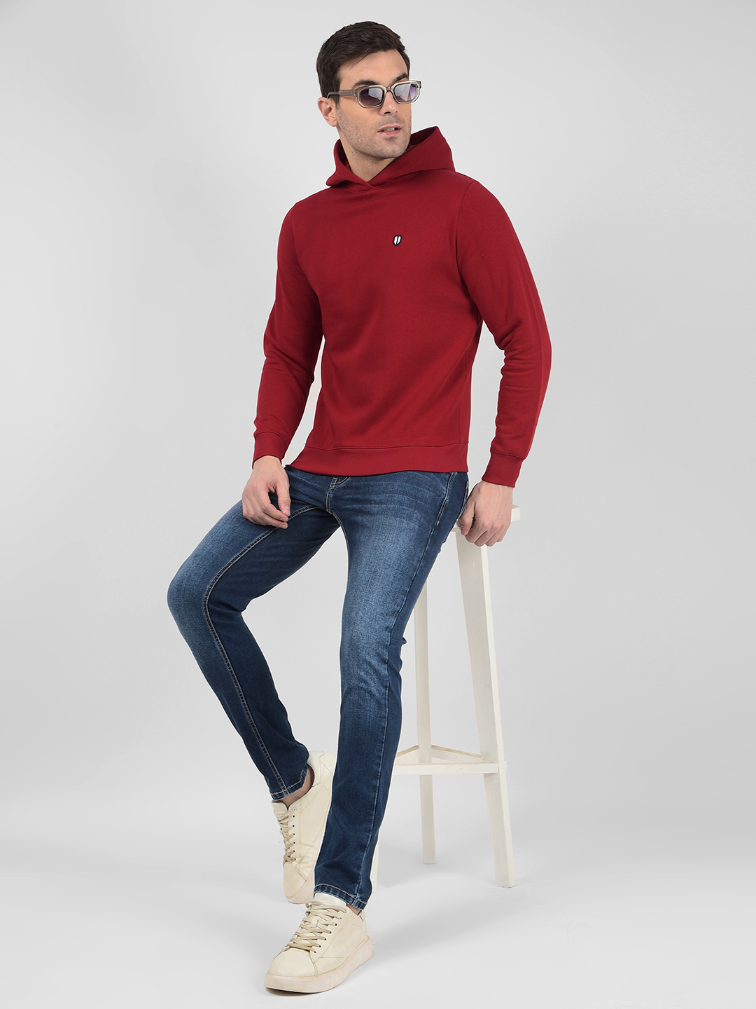 Numero Uno Men Solid Red Sweat Shirt